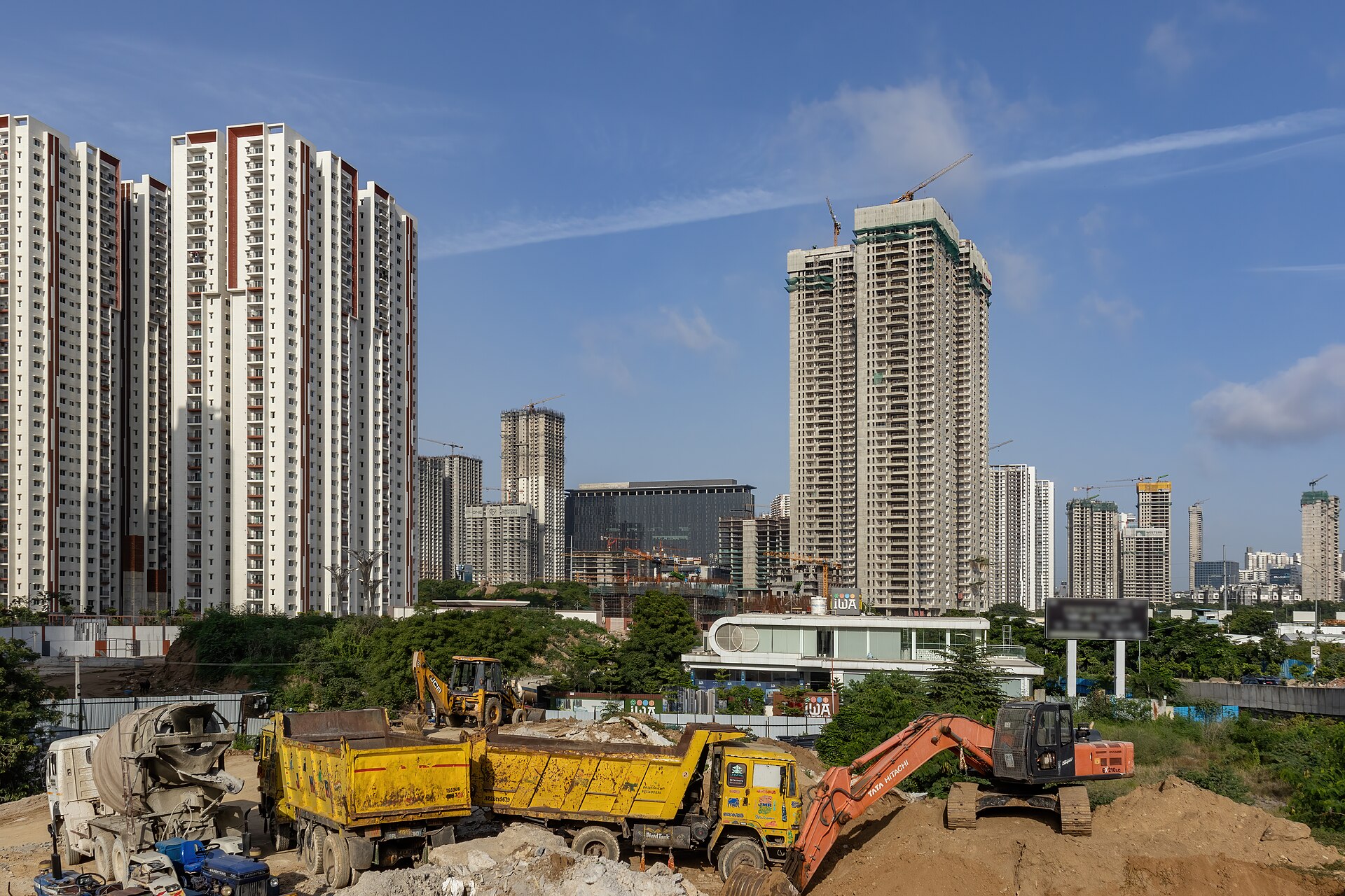 Hyderabad's Financial District under active construction